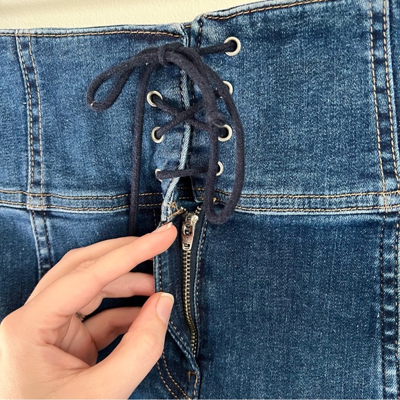Free People Modern Femme Denim Corset Mini Skirt - Picture 5 of 8